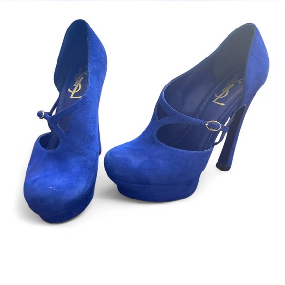 Yves Saint Laurent Shoes - YSL suede platform heels